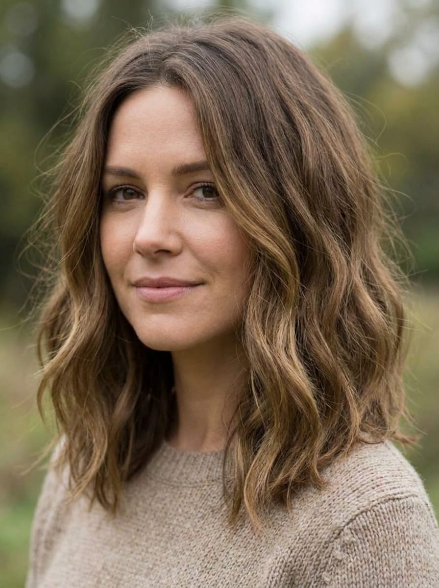 Wavy Long Bob - Frisur für dickes Haar